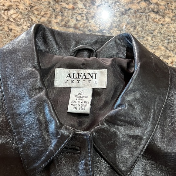 ALFANI Petite Leather Coat - Picture 5 of 8